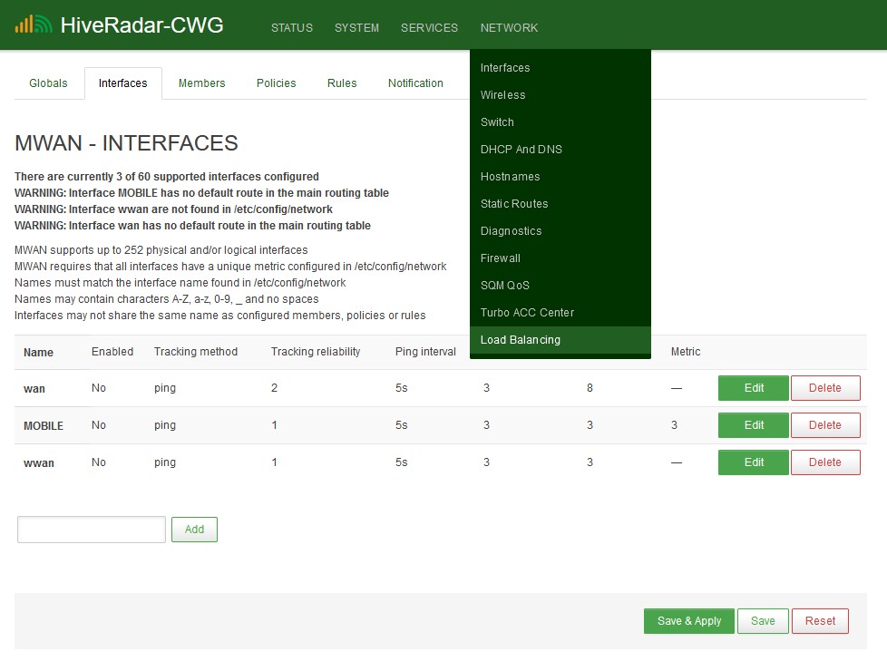 Load Balancing Interface